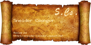 Sneider Csongor névjegykártya